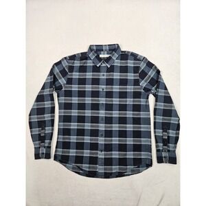 Outerknown Men's Large Blue‎ Plaid Checkered Button-up Shirt 100% Organic Cotton